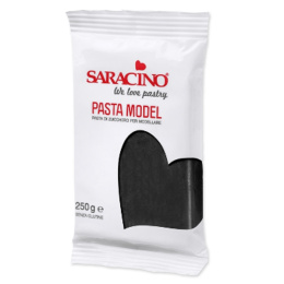 CZARNA masa cukrowa do modelowania 250 g - Saracino