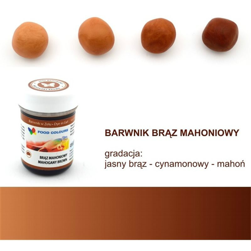 Brąz mahoniowy - barwnik w żelu (35g) - Food Colours