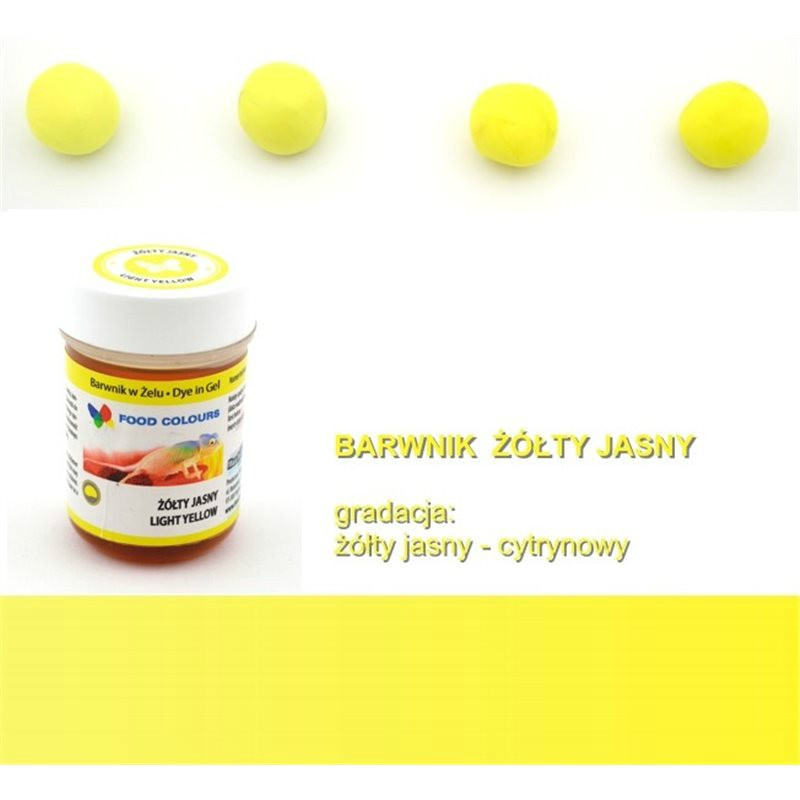 Żółty jasny, cytrynowy - barwnik w żelu (35g) - Food Colours