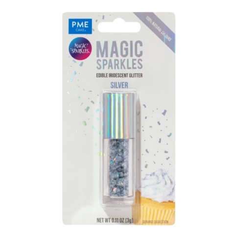 Jadalny brokat płatki SILVER srebrny - PME