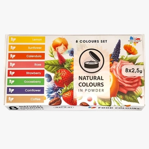 NATURALNE barwniki w proszku 8 kolorów