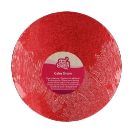 Podkład pod tort gruby czerwony - 25 cm - Fun Cakes