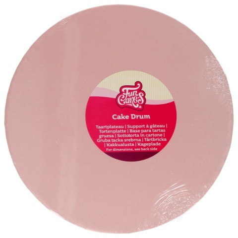 Podkład pod tort gruby pastelowy różowy - 30 cm - Fun Cakes
