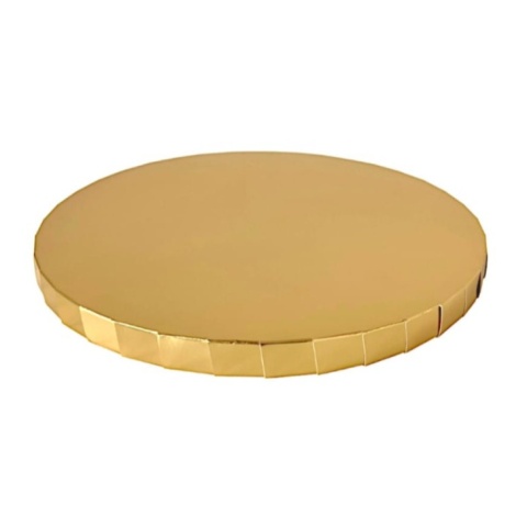 Podkład pod tort złoty śr. 33 cm, wys. 20mm - Fun Cakes
