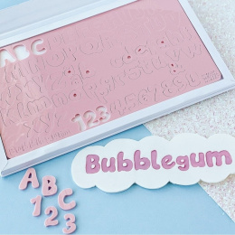 Stemple alfabet, litery duże i małe, cyfry - BUBBLEGUM - Sweet Stamp