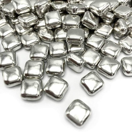 Kwadraciki cukrowe - srebrne błyszczące 100g - Happy Sprinkles