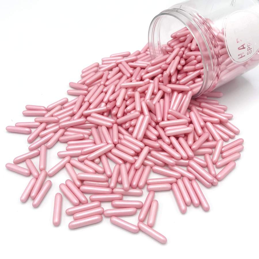 Pałeczki cukrowe - różowe błyszczące 90g - Happy Sprinkles