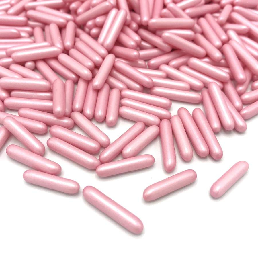 Pałeczki cukrowe - różowe błyszczące 90g - Happy Sprinkles