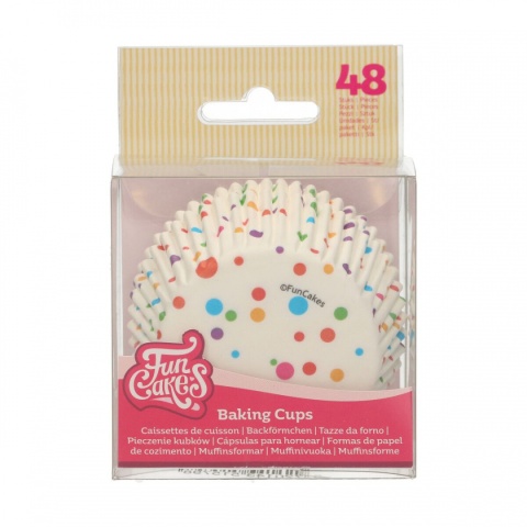 Papilotki kolorowe konfetti 48szt. - Fun Cakes